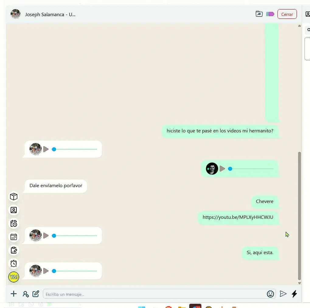 Vista previa de chat dentro de tableroCRM