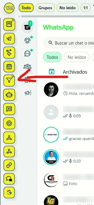 Imagen del botón para ingresar al embudo CRM