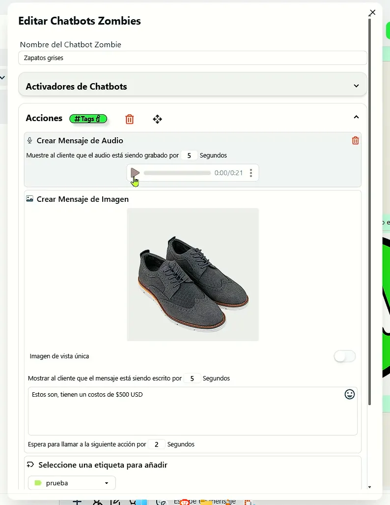 ejemplo práctico de chatbots zombies